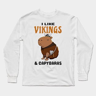 I Like Vikings and Capybaras Long Sleeve T-Shirt